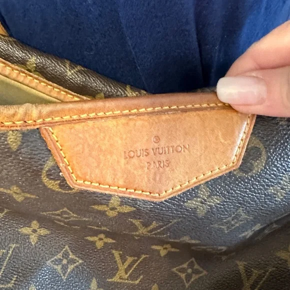 Louis Vuitton Monogram Canvas Shoulder Bag with Tan Leather Trim - Picture 2 of 14